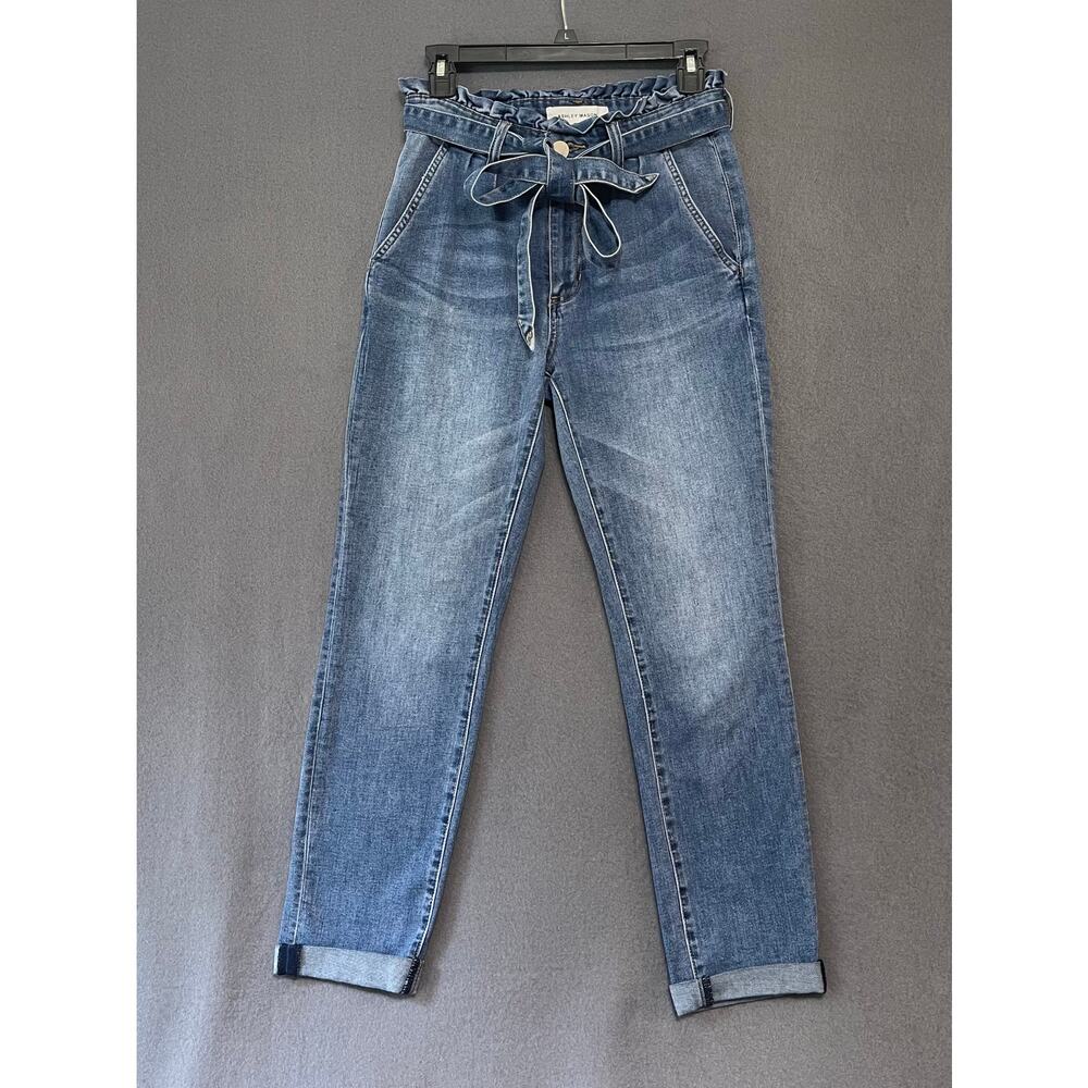 Ashley Mason paperbag waist jeans sz 9 vintage casual feminine chic‎
